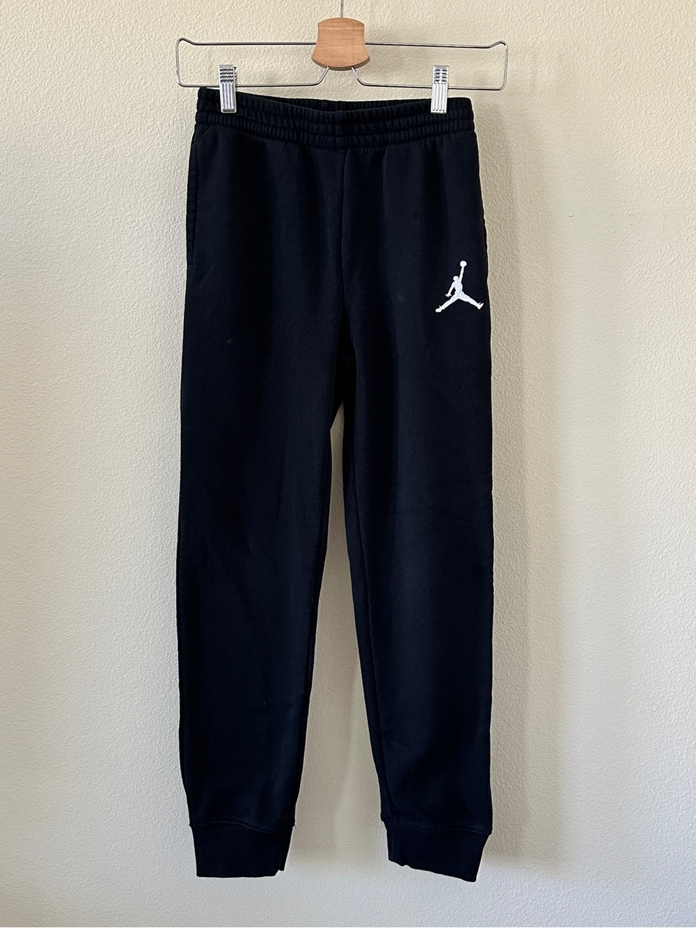 Jordan Black Joggers with White Jumpman Embroidered Logo Size L